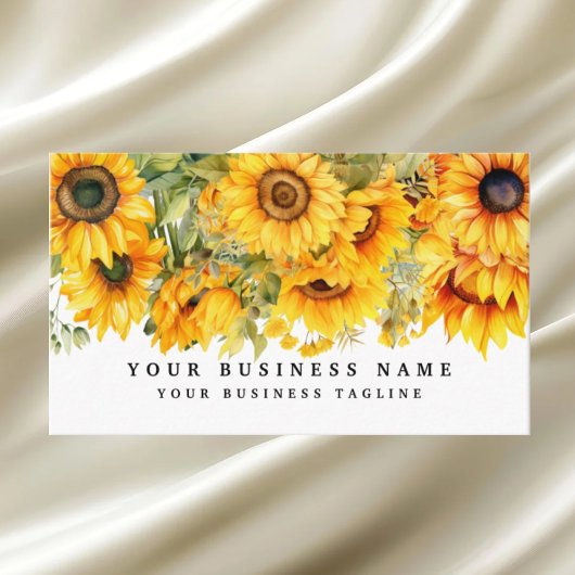 明るいヒマワリの花フローラ 名刺