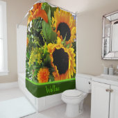 明るいヒマワリフローラ追加の名前シャワーカーテン シャワーカーテン (インサイチュ)