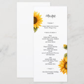 明るいヒマワリブライダルシャワーミニマリストメニュー メニュー (正面/裏面)