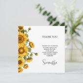 明るいヒマワリブライダルシャワーミニマル サンキューカード (スタンド正面)