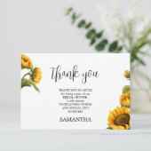 明るいヒマワリブライダルシャワーミニマル サンキューカード (スタンド正面)