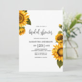 明るいヒマワリブライダルシャワーミニマル 招待状 (スタンド正面)