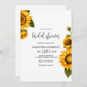 明るいヒマワリブライダルシャワーミニマル 招待状 (正面/裏面)