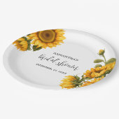 明るいヒマワリブライダルシャワー ペーパープレート (アングル)