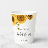 明るいヒマワリブライダルシャワー 紙コップ (裏面)