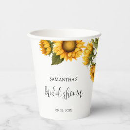 明るいヒマワリブライダルシャワー 紙コップ