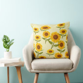 明るいヒマワリ化粧枕 クッション (椅子)