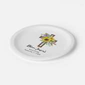 明るいヒマワリ素朴ボホダークウッドクロス ペーパープレート (アングル)