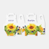 明るいヒマワリ素朴結婚式の引き出物ボックス フェイバーボックス (折り畳みなし)