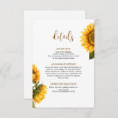 明るいヒマワリ結婚の詳細ミニマル エンクロージャーカード (正面/裏面)