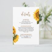 明るいヒマワリ結婚の詳細ミニマル エンクロージャーカード (スタンド正面)