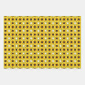 明るいヒマワリ花柄イエロー ラッピングペーパーシート (正面3)