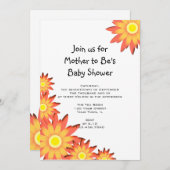 明るいヒマワリ赤ちゃんシャワー 招待状 (正面/裏面)
