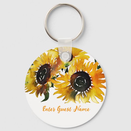 明るいヒマワリ50歳の誕生日 キーホルダー (正面)