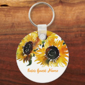 明るいヒマワリ50歳の誕生日 キーホルダー (正面)