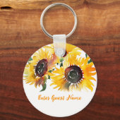 明るいヒマワリ50歳の誕生日 キーホルダー (正面)