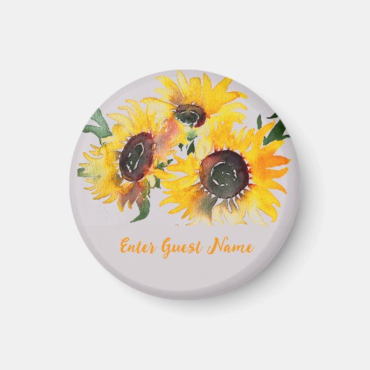 明るいヒマワリ50歳の誕生日 マグネット (正面)