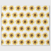 「明るいヒマワリ」の無光沢のギフト用包装紙 ラッピングペーパー (フラット)