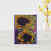 明るいヒマワリ カード (黄色い花)