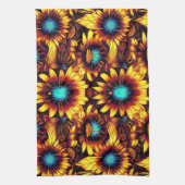 明るいヒマワリ キッチンタオル (縦)