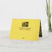 明るいヒマワリ ノートカード (裏面)