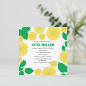 明るいヒマワリ – ブライダルシャワー招待 招待状 (スタンド正面)