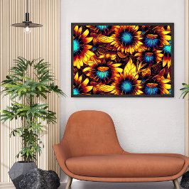 明るいヒマワリ ポスター