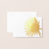 明るいヒマワリ 箔カード (封筒付き正面)