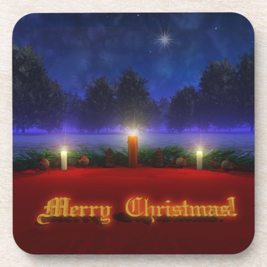 明るいビジョンクリスマスコルクコースター コースター (正面)