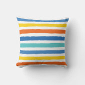 明るいビーチパタストライプのーン クッション (正面)