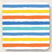明るいビーチパタストライプのーン コースター (正面)