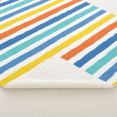 明るいビーチパタストライプのーン シェルパブランケット (3/4)