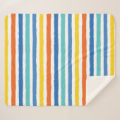 明るいビーチパタストライプのーン シェルパブランケット (正面(横))