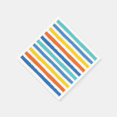 明るいビーチパタストライプのーン スタンダードカクテルナプキン (角)