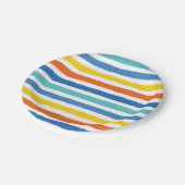 明るいビーチパタストライプのーン ペーパープレート (アングル)