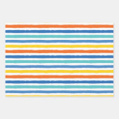 明るいビーチパタストライプのーン ラッピングペーパーシート (正面2)