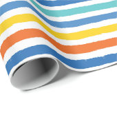 明るいビーチパタストライプのーン ラッピングペーパー (ロールコーナー)