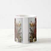 明るいビーバーの花を使った3次元彫刻 コーヒーマグカップ (中央)