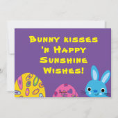 明るいピカラフルンクの復活祭バニー、紫 シーズンカード (裏面)