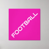 明るいピモダンンクのサッカーの白い傾斜文字 キャンバスプリント (正面)