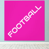 明るいピモダンンクのサッカーの白い傾斜文字 キャンバスプリント (インサイチュ (ウッドフロア))