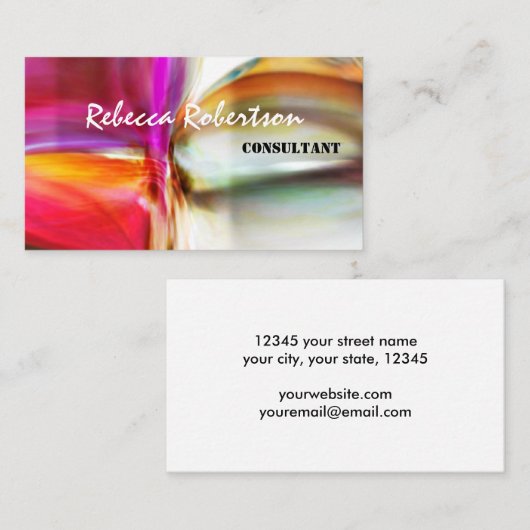 明るいピユニークンクの赤褐色の抽象芸術アート 名刺 (正面/裏面)