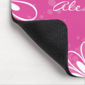 明るいピンクおよび白い花のマウスパッド マウスパッド (コーナー)