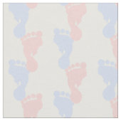 明るいピンクおよび青い足跡 ファブリック (クローズアップ)