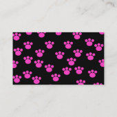 明るいピンクおよび黒い足のプリントパターン 名刺 (裏面)