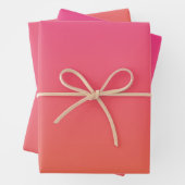明るいピンクからオレンジへのグラデーシ無地のョン ラッピングペーパーシート (インサイチュ)