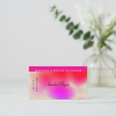 明るいピンクから赤のブレンドされたアートスプラッシュ 名刺 (スタンド正面)