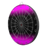 明るいピンクがかった紫色および黒いグラデーション ダーツボード (正面右)