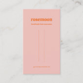 明るいピンクとオレンジのヘアクリップ表示カード 名刺 (正面)