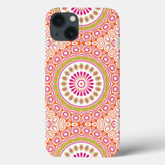 明るいピンクとオレンジの春の曼荼羅フラワー Case-Mate iPhoneケース (裏面)